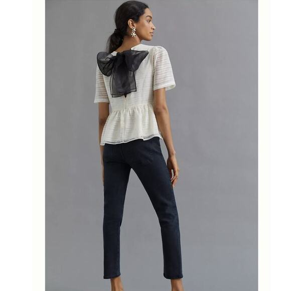 Anthropologie Sunday In Brooklyn Sheer Bow-Back Blouse Size XS. NEW - Picture 2 of 16